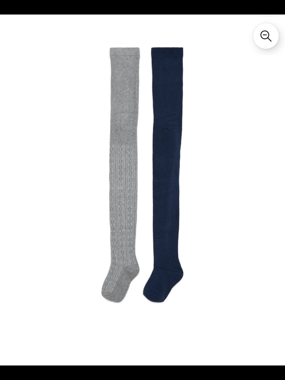 🌻 NWT Wonder Nation Girls Cable Knit Tights 2-Pack - Navy & Gray - Size S (4-6)